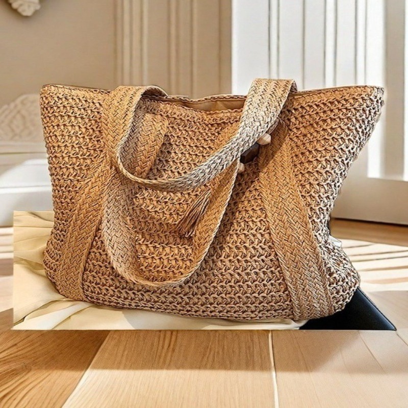 Luxury Beach Bags Ysl - Seaside Resort Straw Fashion Backpack New