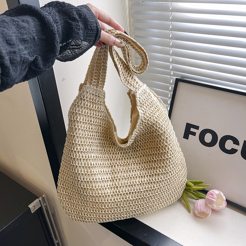 Luxury Beach Bags Ysl - Homefish Rattan Straw Woven Tote Bag