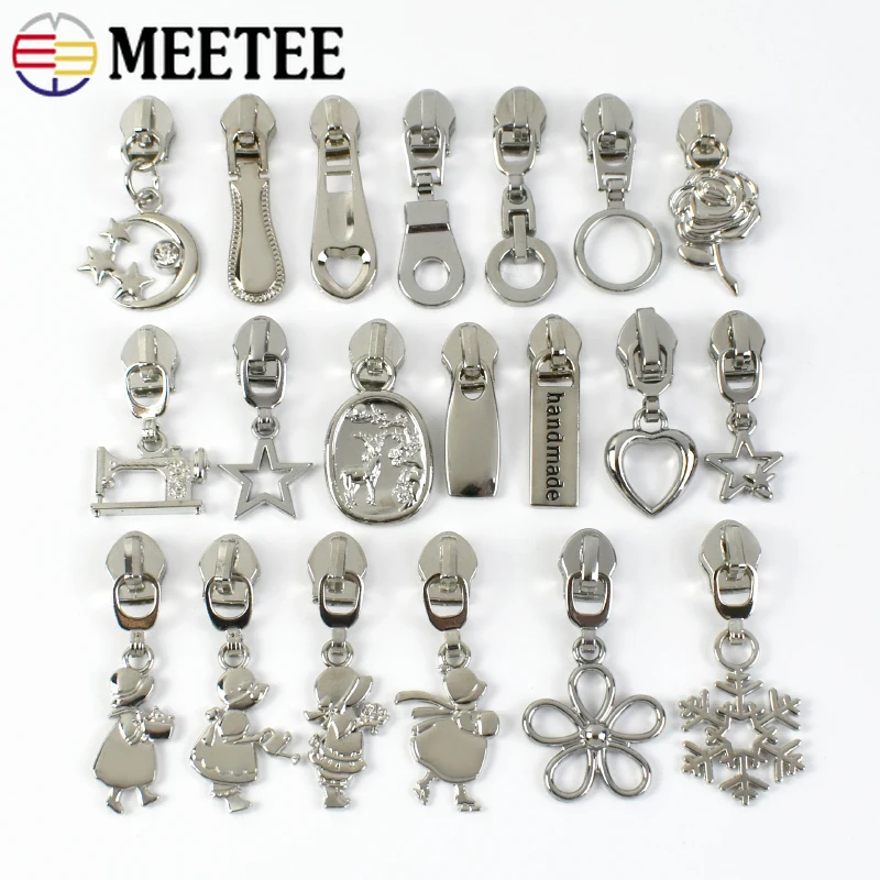 Luxury Bags With Silver Hardware - Metal Zipper Slider 5# 5-20Pcs Silver