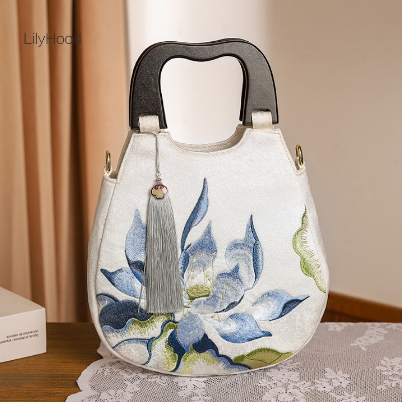 Women Retro Chic Floral Embroi - đánh giá và giá Luxury Bags Medium Size